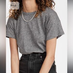 MADEWELL Women's Gray Whisper Cotton Rib-Crewneck Tee XXS